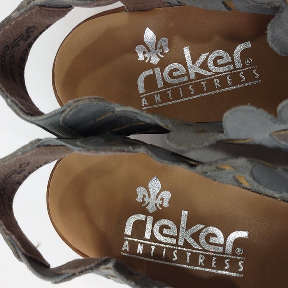 Reiker Women's Sina 78 Antistress Slingback Sandals EU 41 US 10-10.5 Blue/ Grey - Picture 5 of 16